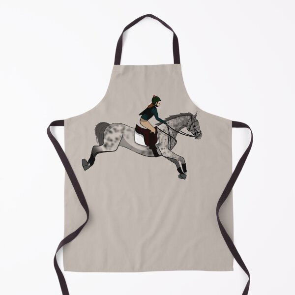 Item preview, Gray horse and rider jumping designed and sold by HorseBits.