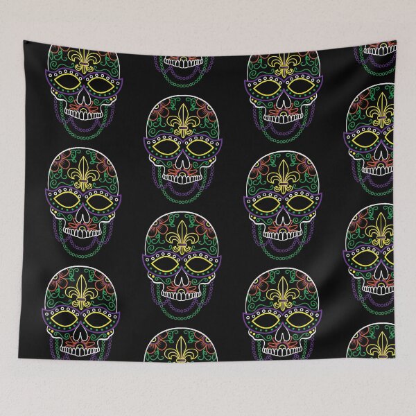 Item preview, Sugar Skull Mask Colorful Floral Design Day of the Dead Dia De Los Muertos Mardi Gras Illustration (s) designed and sold by OopteesLydia.