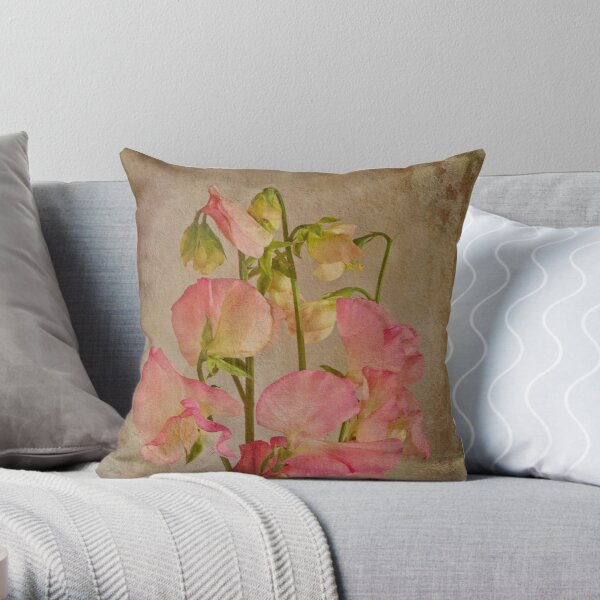 Floral Fragrance Pink Throw Pillow
