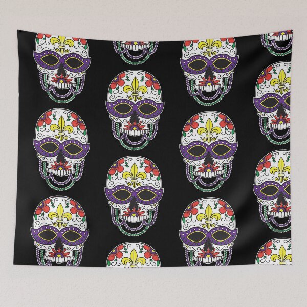 Item preview, Sugar Skull Mask Colorful Floral Design Day of the Dead Dia De Los Muertos Mardi Gras Illustration (s) designed and sold by OopteesLydia.