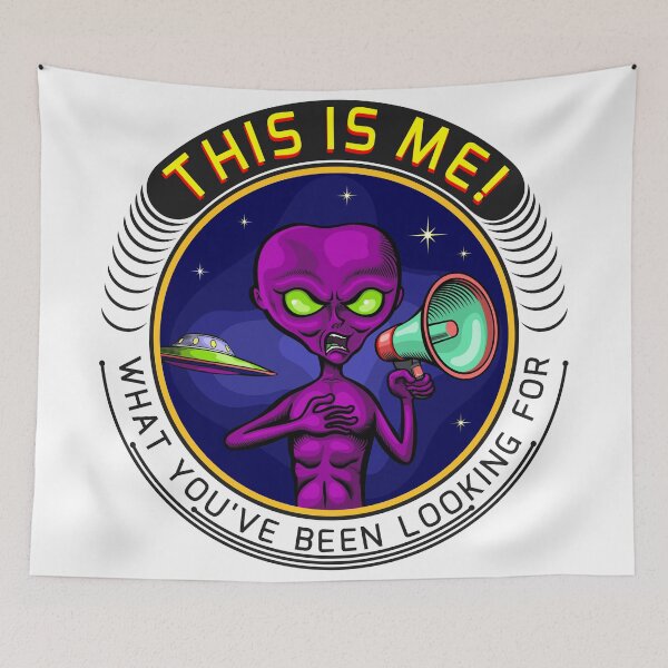 Item preview, The alien holds a megaphone, announcing its existence designed and sold by Joharium.