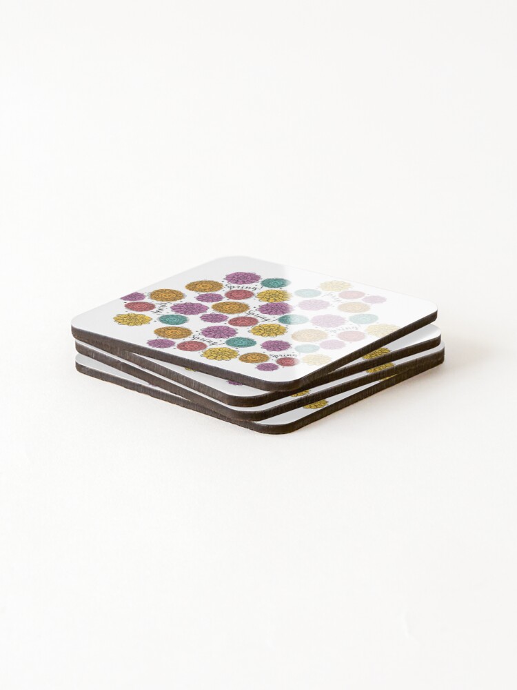 Thumbnail 4 of 5, Coasters (Set of 4), Spring Time Flower Pattern designed and sold by grafixsoldier.