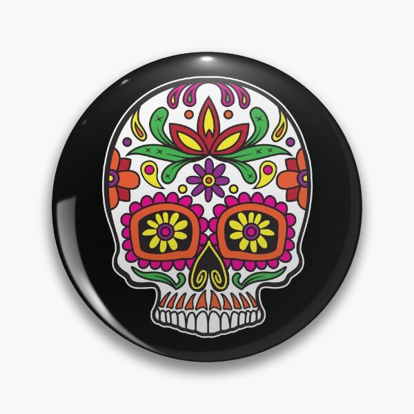 Artikelvorschau, Zuckerschädel-bunte Sonnenblume mustert Blumenmuster-Tag des toten Dia de Los Muertos-Karneval-Zuckerschädels entworfen und verkauft von OopteesLydia.