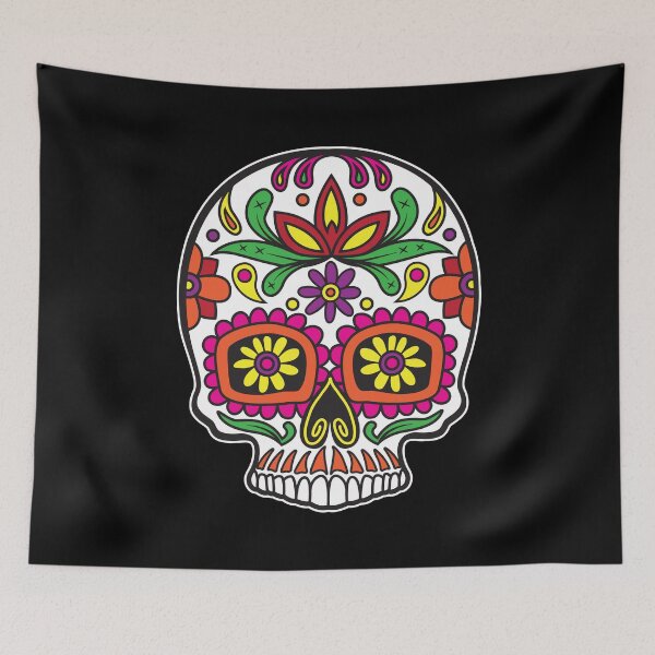 Item preview,  Sugar Skull Colorful Sunflower Eyes Floral Design Day of the Dead Dia De Los Muertos Mardi Gras Sugar Skull designed and sold by OopteesLydia.