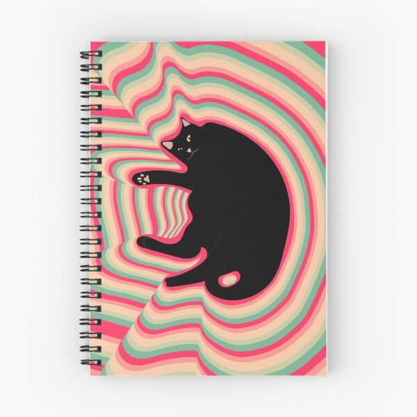 Item preview, fat black cat lying on the back designed and sold by unepommedeterre.