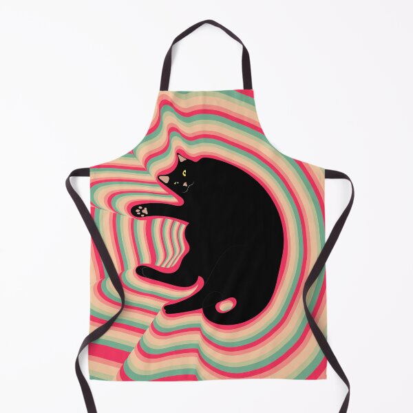 Item preview, fat black cat lying on the back designed and sold by unepommedeterre.