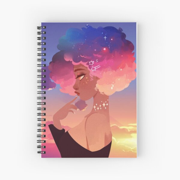 Space Rainbow Afro Spiral Notebook