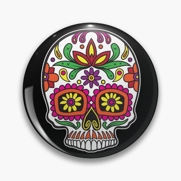 Artikelvorschau, Sugar Skull Bunte Sonnenblumenaugen Florales Design Tag der Toten Dia De Los Muertos Mardi Gras Sugar Skull (s) entworfen und verkauft von OopteesLydia.