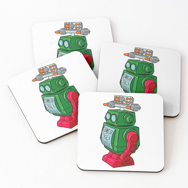 Item preview, GREEN VINTAGE ROBOT  designed and sold by ArtPrintFactory.
