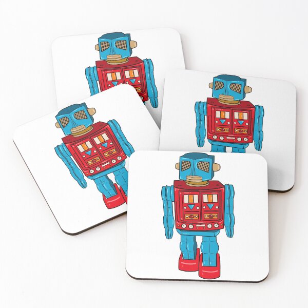 Item preview, BLUE RED VINTAGE ROBOT  designed and sold by ArtPrintFactory.