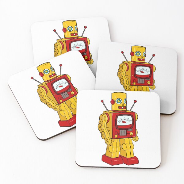 Item preview, YELLOW VINTAGE ROBOT  designed and sold by ArtPrintFactory.