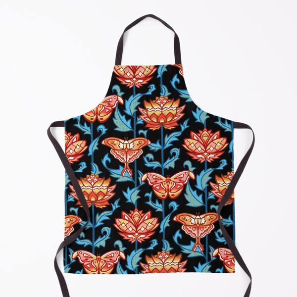 Item preview, Mid-Century Moth Damask - Moody Midnight designed and sold by TigaTiga.