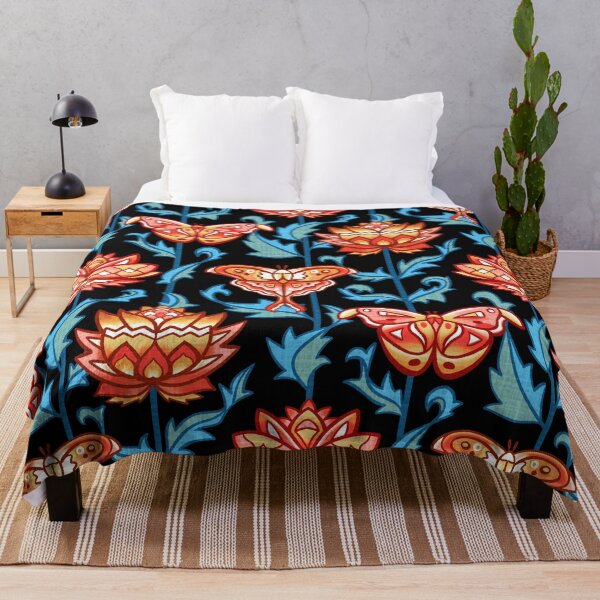 Item preview, Mid-Century Moth Damask - Moody Midnight designed and sold by TigaTiga.