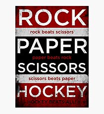 Rock, Paper, Scissors, Hockey Photographic Print