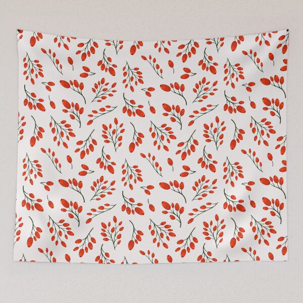 Item preview, Barberry twigs. Red berries. Seamless pattern. designed and sold by Xaphana.