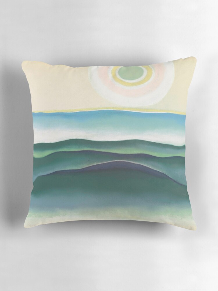 Thumbnail 3 of 4, Pillow, Georgia O'Keeffe Sun, Water, Maine designed and sold by emidye20.