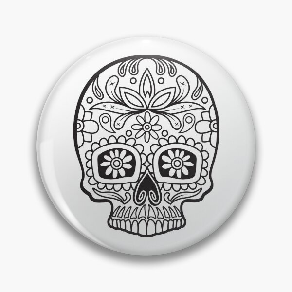 Artikelvorschau, Zuckerschädel-schwarze Sonnenblume mustert Blumenmuster-Tag des toten Dia de Los Muertos-Karneval-Zuckerschädels entworfen und verkauft von OopteesLydia.