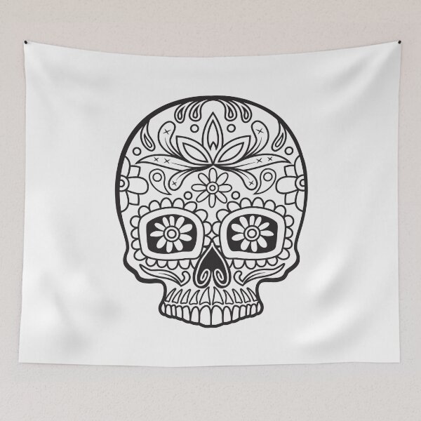 Item preview, Sugar Skull Black Sunflower Eyes Floral Design Day of the Dead Dia De Los Muertos Mardi Gras Sugar Skull designed and sold by OopteesLydia.