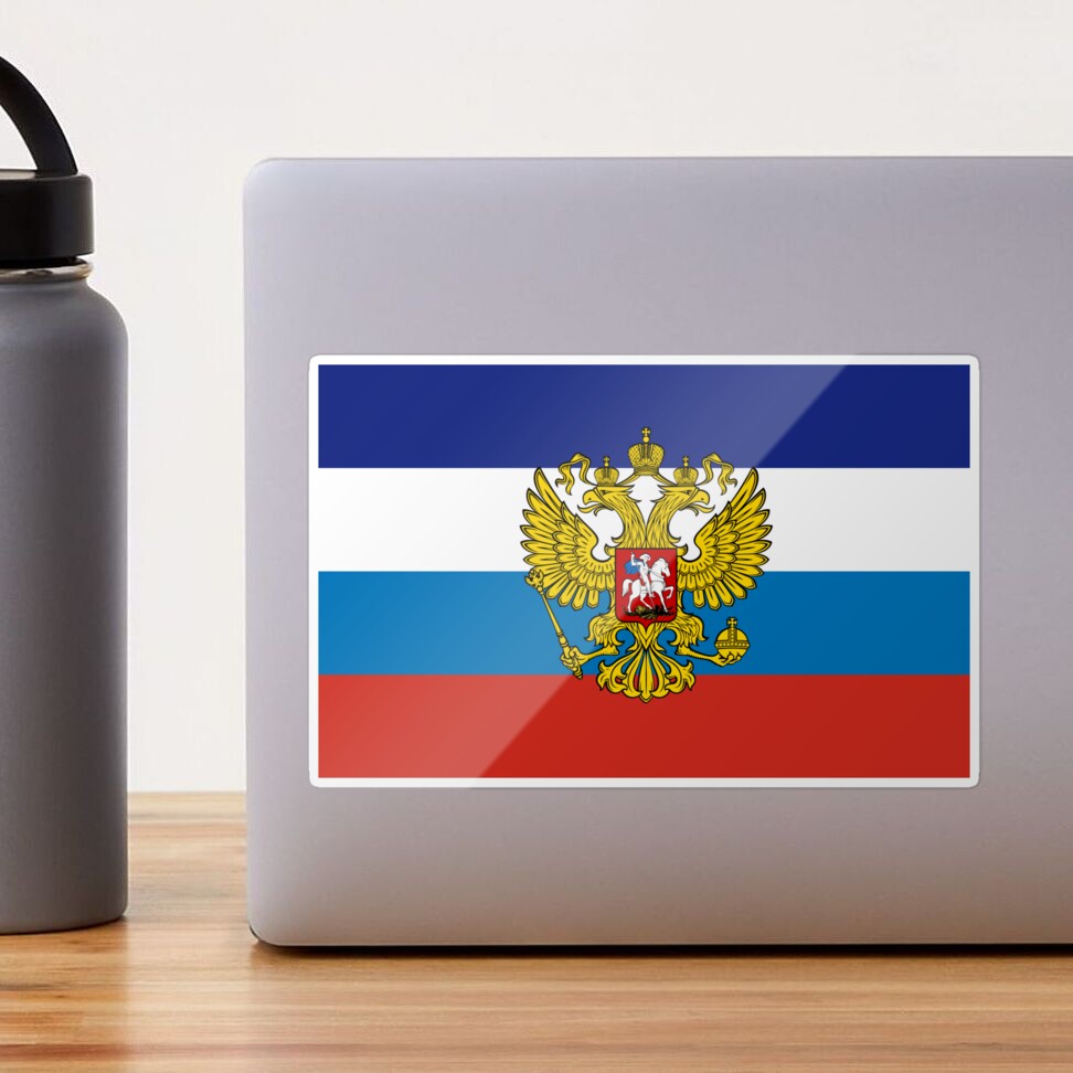 Russian Flag & Coat of Arms, Flag of Russia Square Sticker