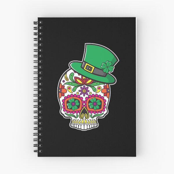 Item preview, Saint Patrick's Day Sugar Skull Sunflower Eyes Floral Design Day of the Dead Dia De Los Muertos Mardi Gras Sugar Skull designed and sold by OopteesLydia.