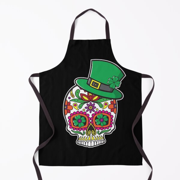 Item preview, Saint Patrick's Day Sugar Skull Sunflower Eyes Floral Design Day of the Dead Dia De Los Muertos Mardi Gras Sugar Skull designed and sold by OopteesLydia.