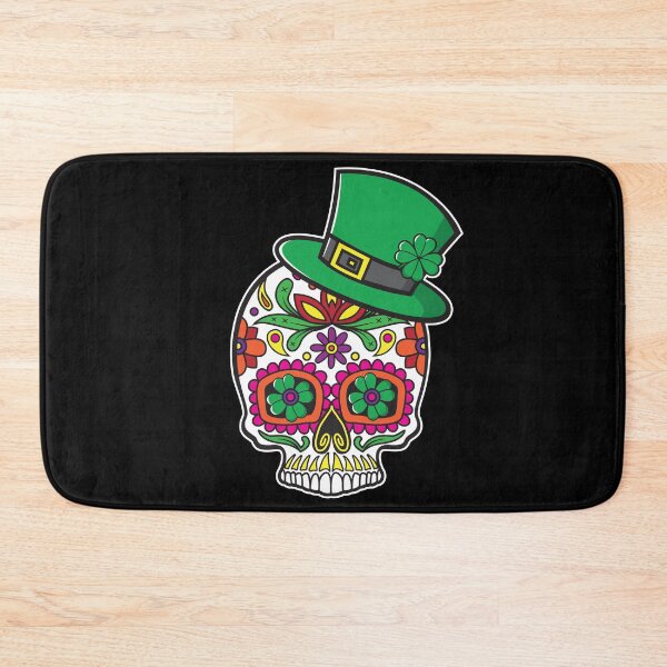 Item preview, Saint Patrick's Day Sugar Skull Sunflower Eyes Floral Design Day of the Dead Dia De Los Muertos Mardi Gras Sugar Skull designed and sold by OopteesLydia.