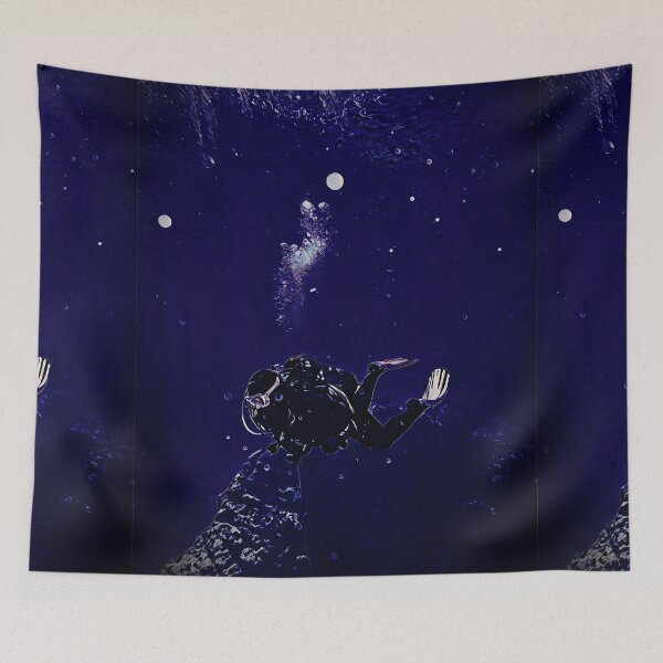 Item preview, Scuba diver underwater glow art designed and sold by codepuns.