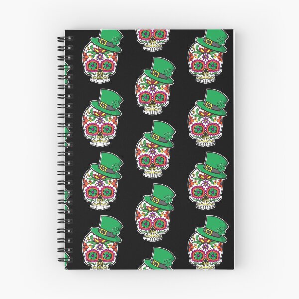 Item preview, Saint Patrick's Day Sugar Skull Sunflower Eyes Floral Design Day of the Dead Dia De Los Muertos Mardi Gras Sugar Skull (s) designed and sold by OopteesLydia.