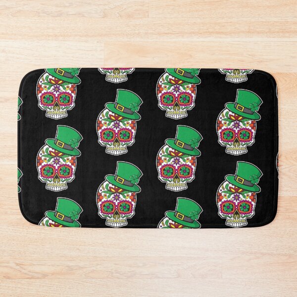 Item preview, Saint Patrick's Day Sugar Skull Sunflower Eyes Floral Design Day of the Dead Dia De Los Muertos Mardi Gras Sugar Skull (m) designed and sold by OopteesLydia.