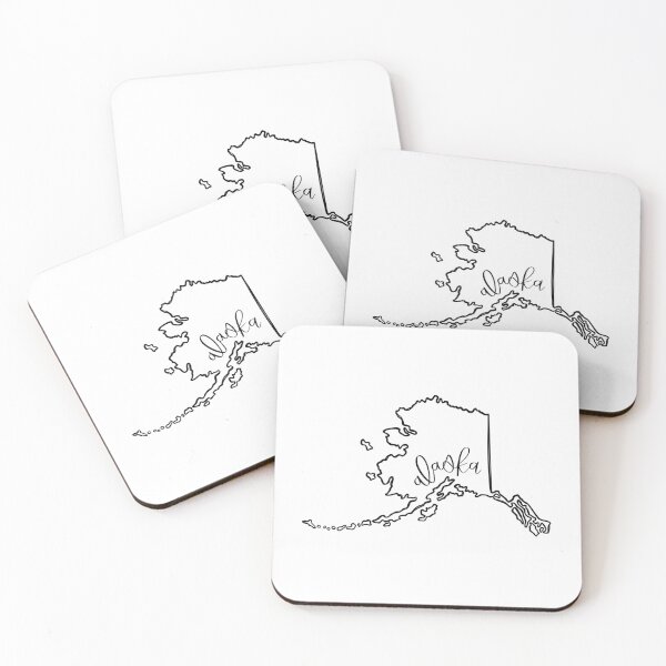 Item preview, Alaska State Outline - Black and White designed and sold by ahandsomecarrot.