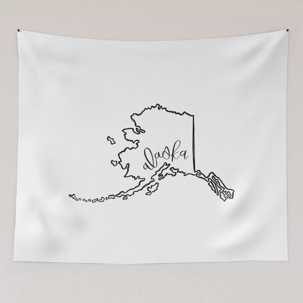 Item preview, Alaska State Outline - Black and White designed and sold by ahandsomecarrot.