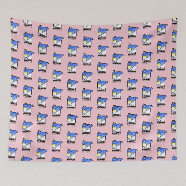 Item preview, Retro Minimalist Square Bird Blue Jay Squirds Pink designed and sold by Quooki.