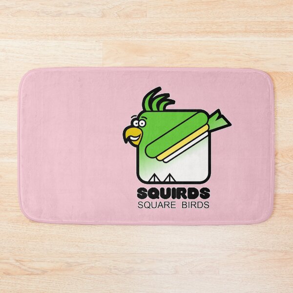 Item preview, Square Bird Parakeet Retro Minimalist Squirds Pink designed and sold by Quooki.