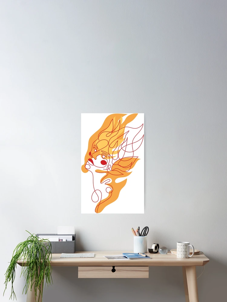 Thumbnail 2 of 3, Poster, Flames designed and sold by Lineastic.