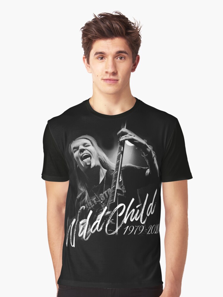 Thumbnail 1 of 5, Graphic T-Shirt, Alexi Laiho Wild Child RIP designed and sold by ElxCapitan.