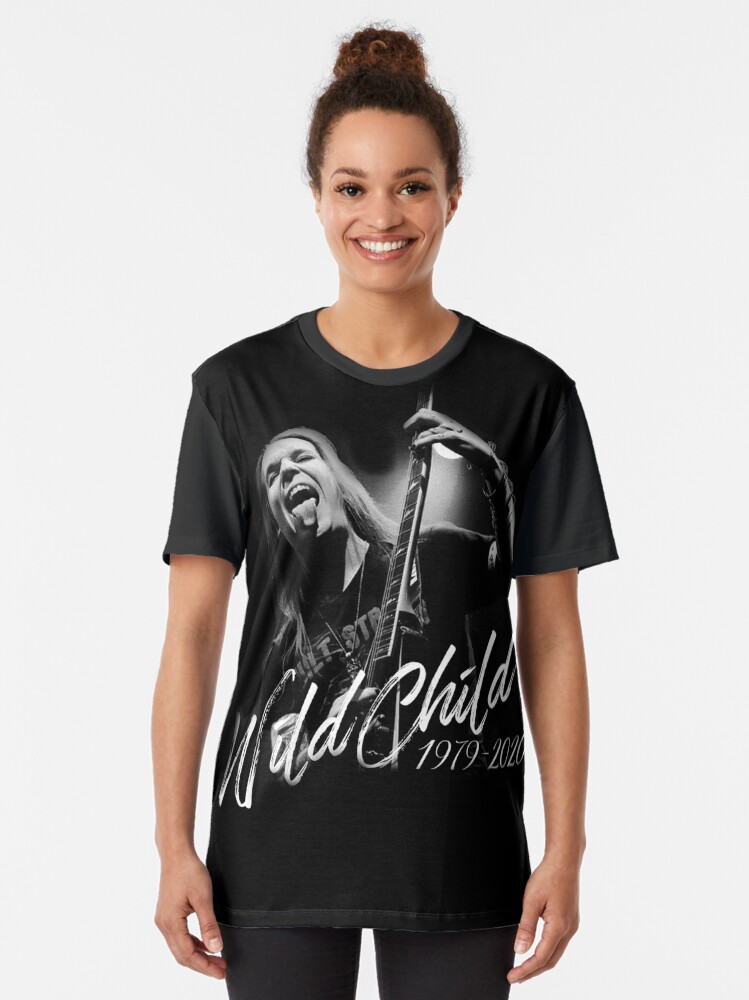 Thumbnail 2 of 5, Graphic T-Shirt, Alexi Laiho Wild Child RIP designed and sold by ElxCapitan.