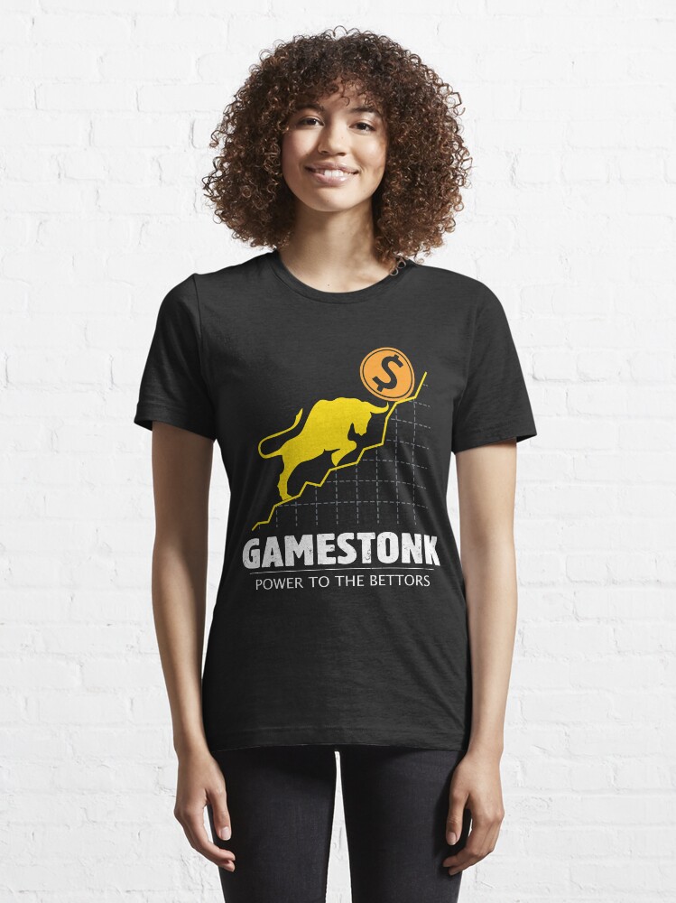 Alternate view of GameStonk Power to the Bettors - Wall Street Investor and Trader Stock Market Bets - Funny Wall Street Memes Vintage Design Essential T-Shirt
