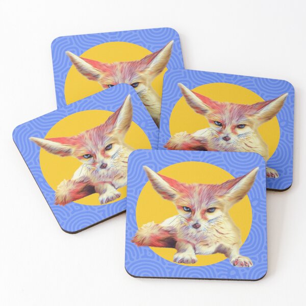 Item preview, Cute Fennec Fox on yellow background graphic design and art designed and sold by forziati design.