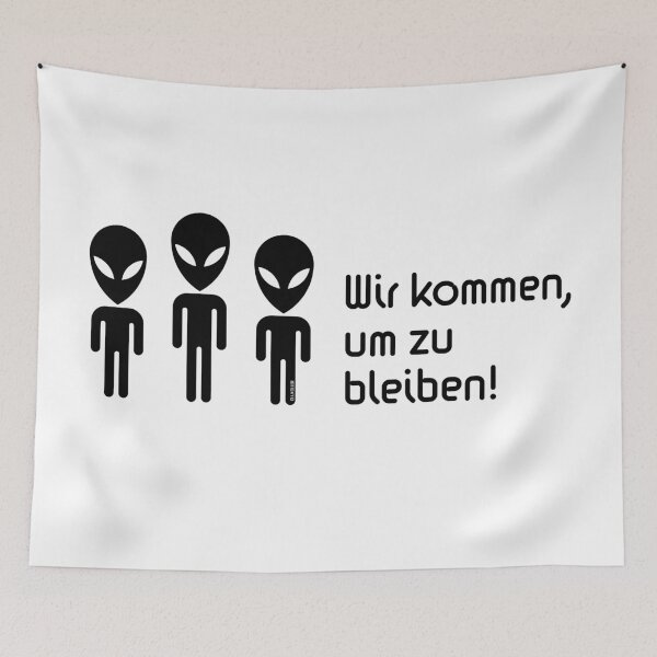 Item preview, We are coming to stay! (Science Fiction Alien / Black) designed and sold by Roderix.