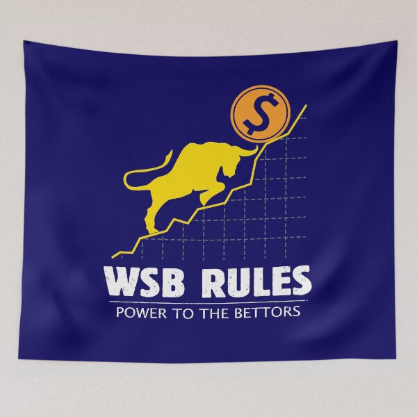 Item preview, WSB Rules - Power to the Bettor - Wall Street Investor and Trader Stock Market Bets - Funny Wall Street Memes Vintage Design designed and sold by WG-Factory.