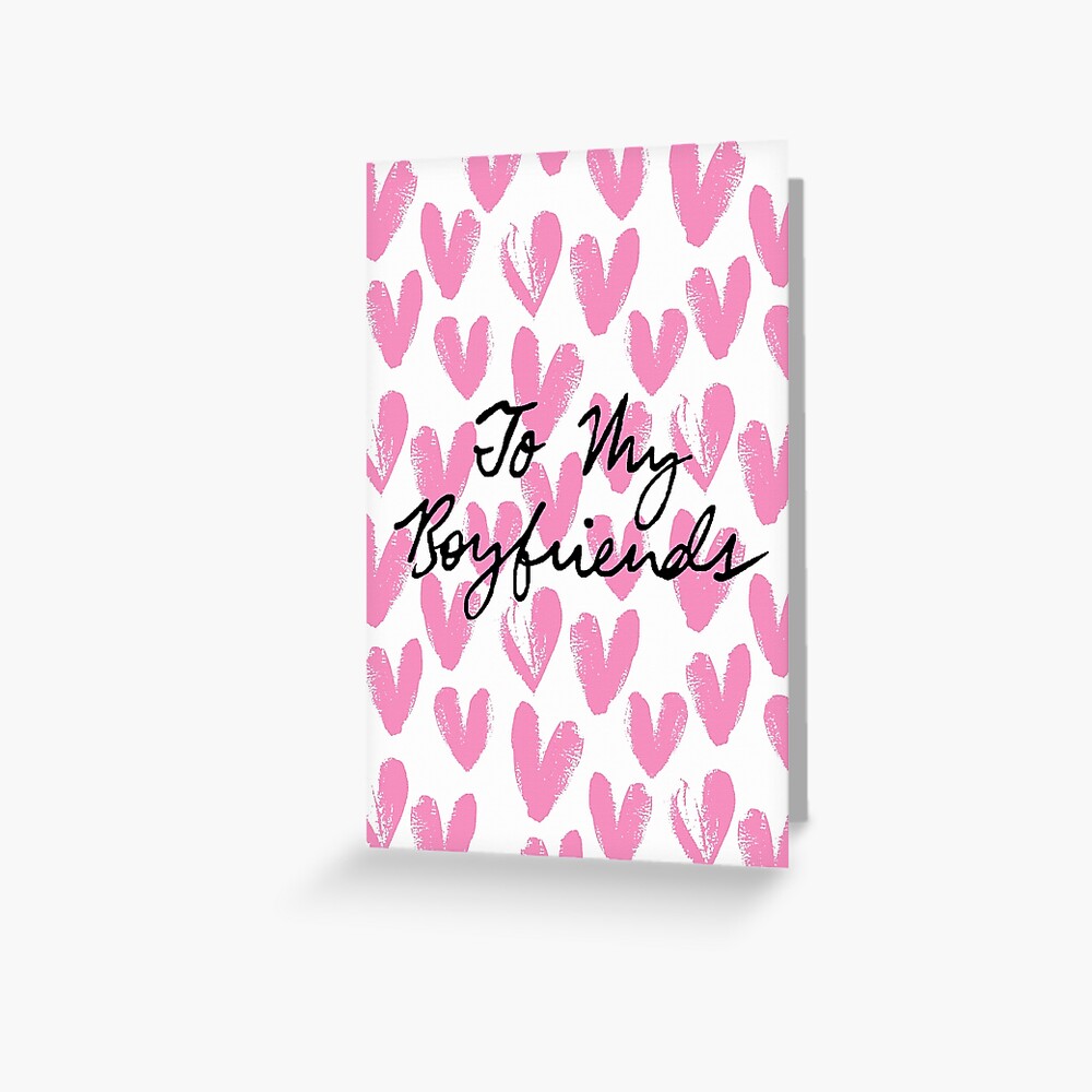 To My Boyfriends (Painted Hearts) Greeting Card