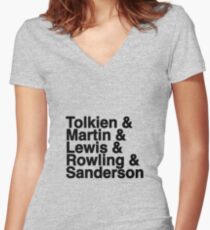 Best Fantasy Authors Women's Fitted V-Neck T-Shirt
