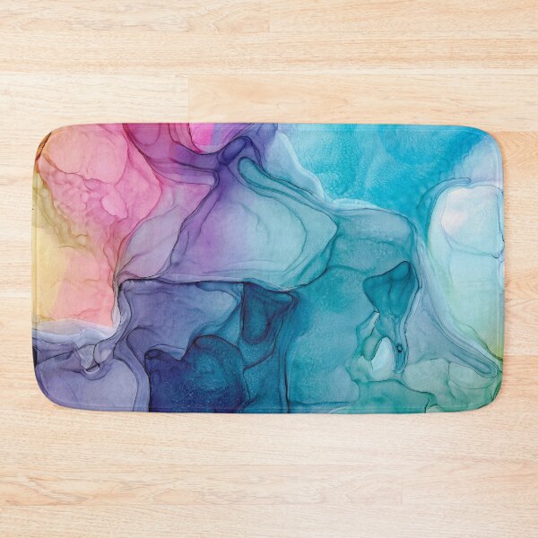 Item preview, Yellow Pink Purple Blue and Green Abstract 22 Alcohol Ink Painting by Herzart designed and sold by herzart.