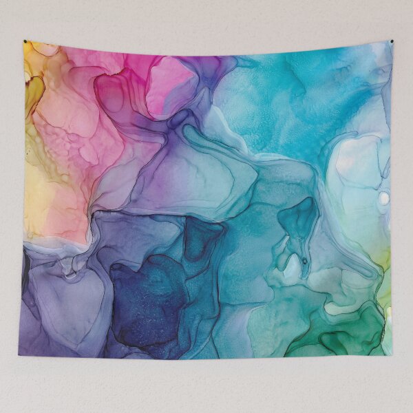 Item preview, Yellow Pink Purple Blue and Green Abstract 22 Alcohol Ink Painting by Herzart designed and sold by herzart.