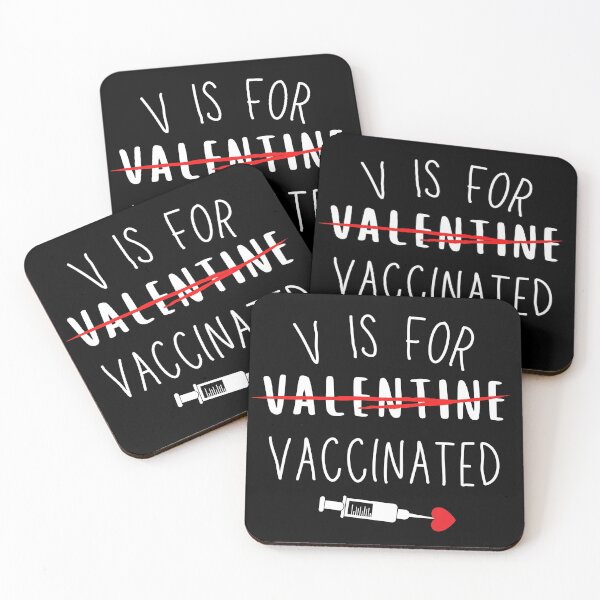 Item preview,  V Is For Vaccinated Valentines Pro Vaccination  designed and sold by Sutra-Lotus-Co.