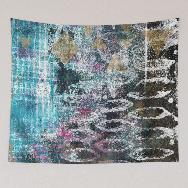 Item preview, "Grunge Shapes" Gel Print Painting designed and sold by peonypours.