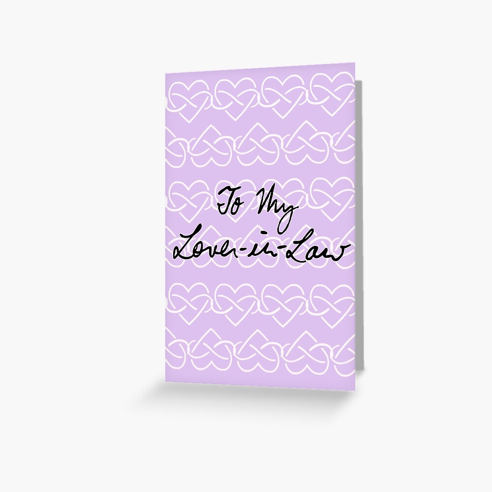 To My Lover-in-Law (Infinity Hearts - Purple) Greeting Card