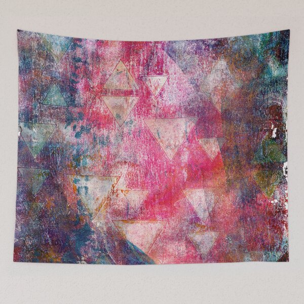 Item preview, "Faded Triangles" Gel Print Painting designed and sold by peonypours.