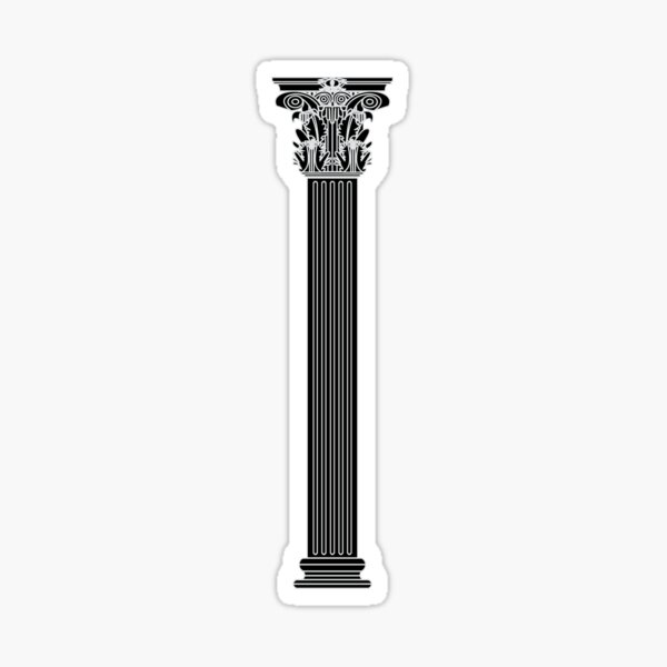 Black corinthian column Sticker