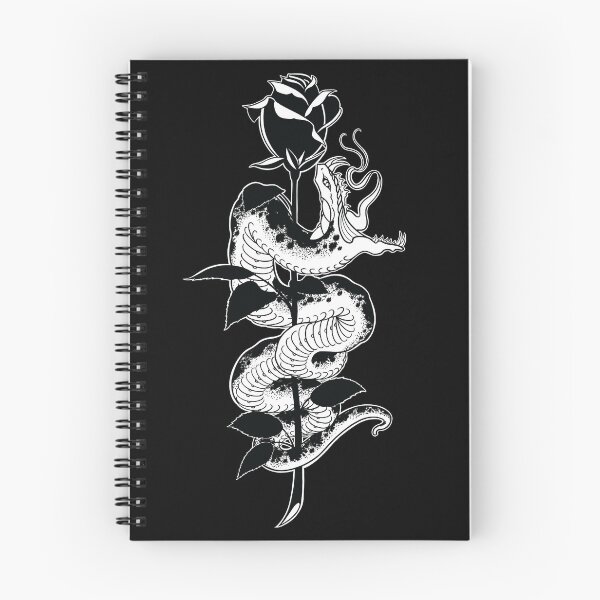 Item preview, Snake and Rose White Variant Tattoo design designed and sold by SevenRelics.